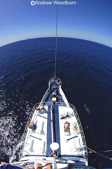 copyright andrew woodburn www.woodburnphoto.co.za view from the crowsnest while searching for whales, Tonga Pacific ocean