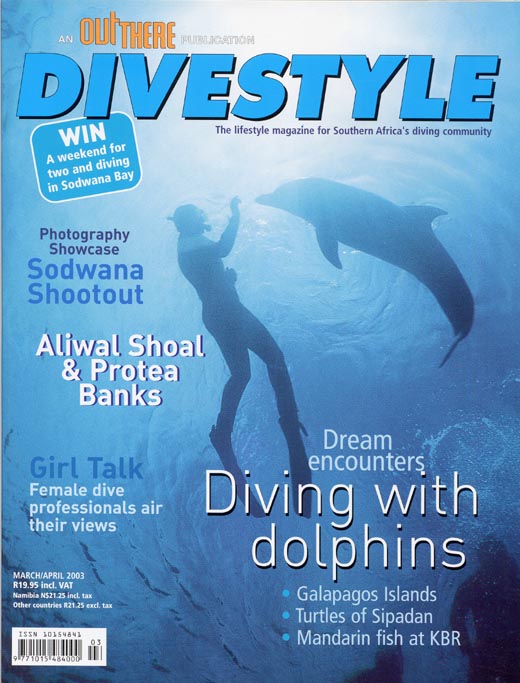 Andrew Woodburn Divestyle magazine of swimming with dolphins